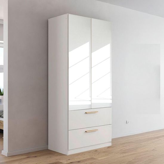 Rauch Skandi 91cm 2 Door Mirrored Wardrobe - Alpine White