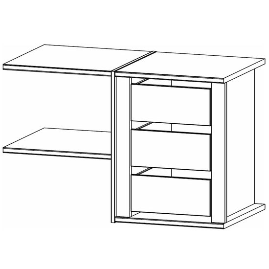 Rauch Orange Plus 100cm Width Compartment Wardrobe Interior Division with 3 Drawer and 3 Shelves