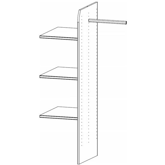 Rauch Orange Plus 80cm Width Compartment Wardrobe Interior Division with Clothes Rail and 3 Shelves
