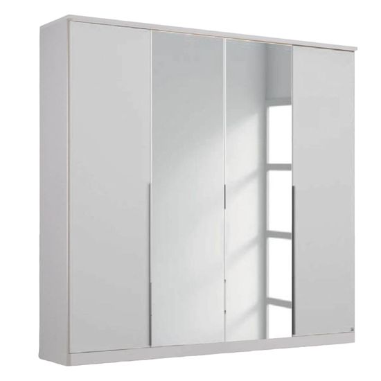 Rauch Texas 181cm 4 Door Wardrobe with Mirror - Alpine White