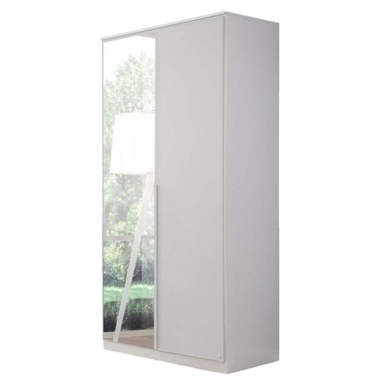 Rauch Texas 91cm 2 Door Wardrobe with Mirror and Extras - Alpine White