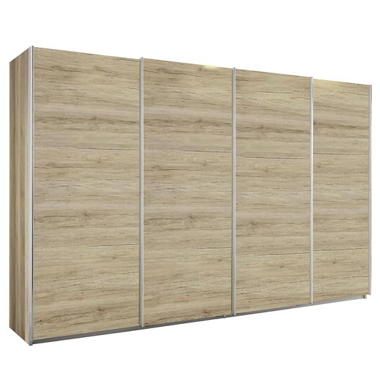 Rauch Syncrono 361cm 4 Door Sliding Wardrobe - Sanremo Oak Light