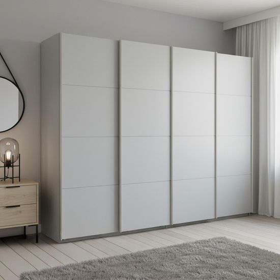 Rauch Beluga Extra 271cm 4 Door Sliding Wardrobe - Silk Grey