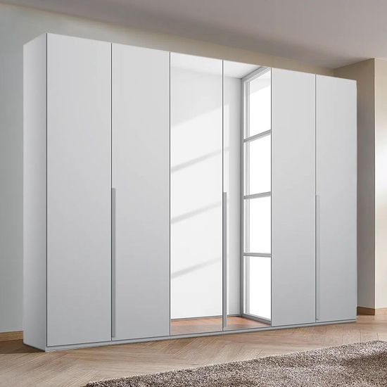 Rauch Purisma 301cm 6 Door Wardrobe with Mirror - Silk Grey