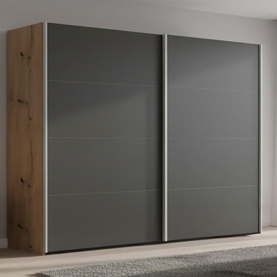 Rauch Beluga Extra 271cm 2 Door Sliding Wardrobe - Artisan Oak and Graphite