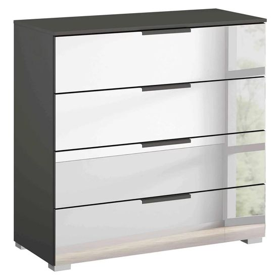 Rauch Miramar 4 Drawer Mirrored Chest - Graphite