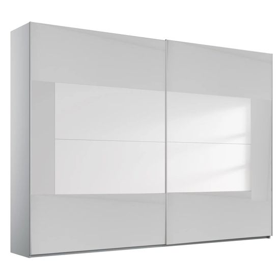 Rauch Miramar Type-4 271cm 2 Door Sliding Wardrobe - Silk Grey and Silk Grey Glass