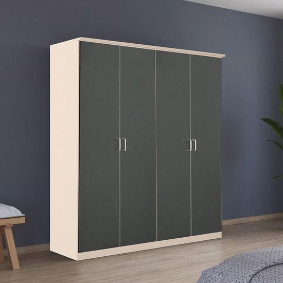 Rauch Celle Super 181cm 4 Door Wardrobe - Champagne and Metallic Dark Grey