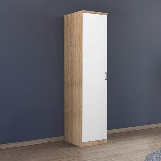 Rauch Celle Super 47cm 1 LH Door Wardrobe - Sonoma Oak and Alpine White