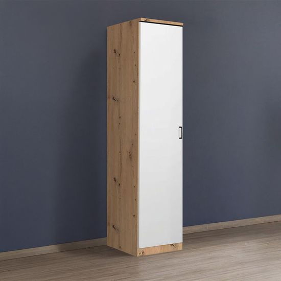 Rauch Celle Matt 47cm 1 LH Door Wardrobe - Artisan Oak and Alpine White