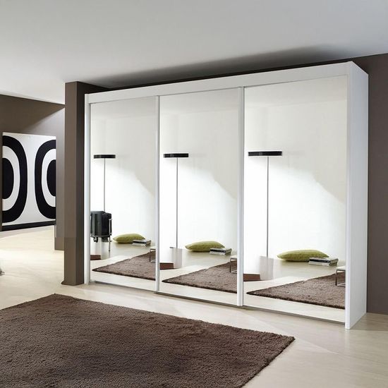 Rauch Imperial 250cm 3 Door Mirrored Sliding Wardrobe - Alpine White