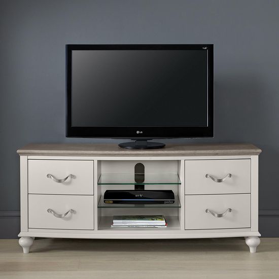 Bentley Designs Montreux Grey Washed Oak and Soft Grey Entertainment Unit 43in Plasma
