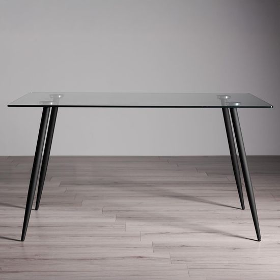 Bentley Designs Martini Clear Tempered Glass 6 Seater Dining Table