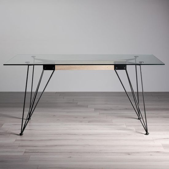 Bentley Designs Miro Clear Tempered Glass 6 Seater Dining Table