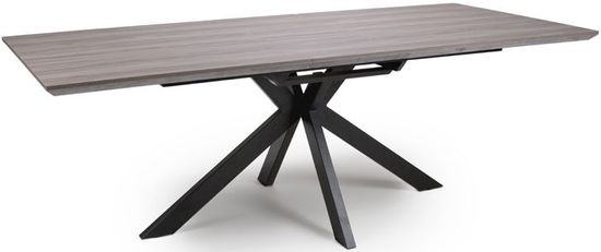Manhattan Grey 6-8 Seater Extending Dining Table with Black Spider Legs Base