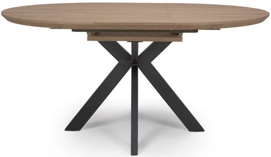 Manhattan Walnut 4-6 Seater Oval Extending Dining Table with Black Spider Legs Base