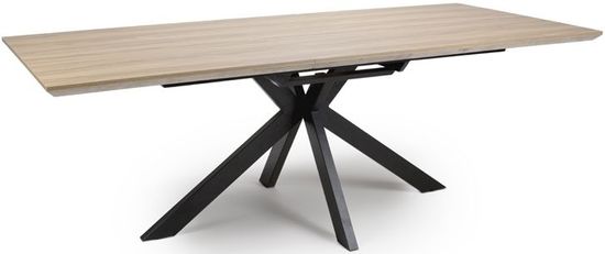 Manhattan Oak 6-8 Seater Extending Dining Table with Black Spider Legs Base
