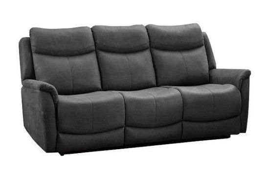 Arizona Grey Fabric 3 Seater Recliner Sofa