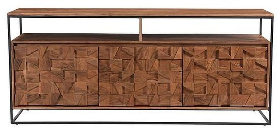 Axis Acacia Wood 175cm Large 3 Door Sideboard - Geomatric