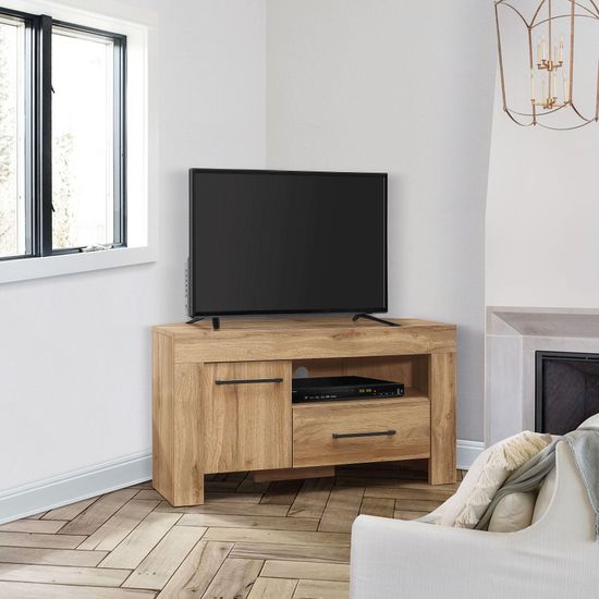 Compton Oak Effect 1 Door Corner TV Unit