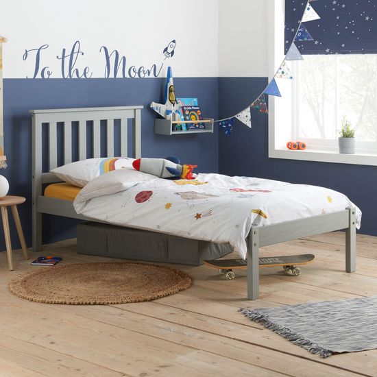 Denver Grey Slatted Bed - Sizes Available