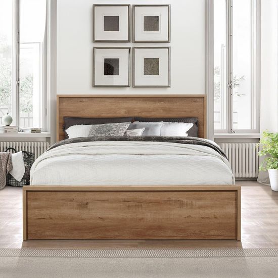 Stockwell Rustic Oak Effect Bed - Sizes Available
