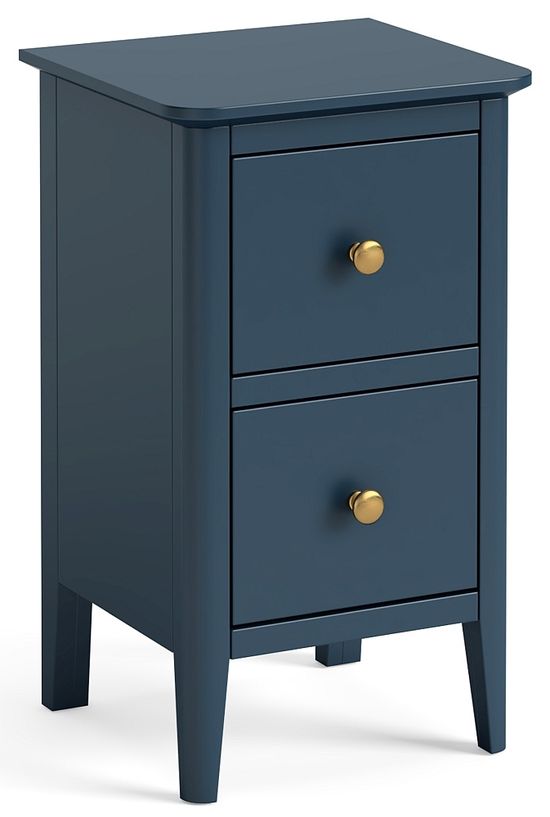 Harrogate Blue 2 Drawer Narrow Bedside Cabinet
