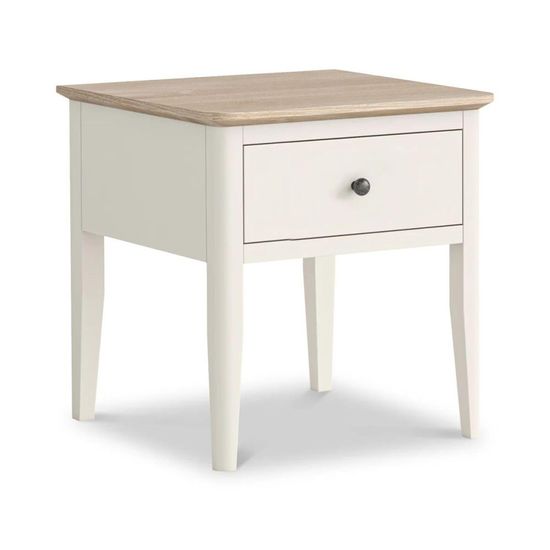 Marlow White 1 Drawer Lamp Table