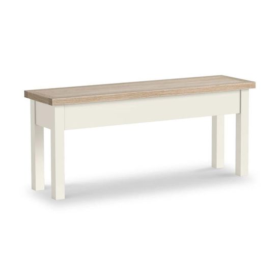 Modern White Painted Shallow Storage Dining Bench