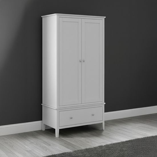 Hampstead White 2 Door 1 Drawer Double Wardrobe