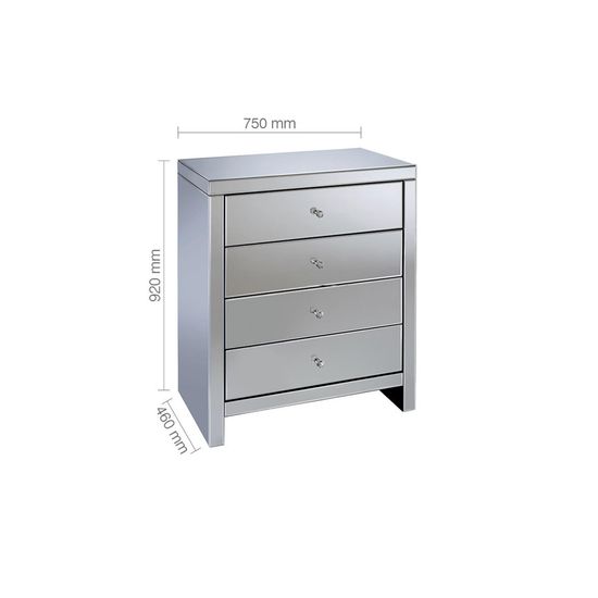 Seville Mirrored 4 Drawer Chest