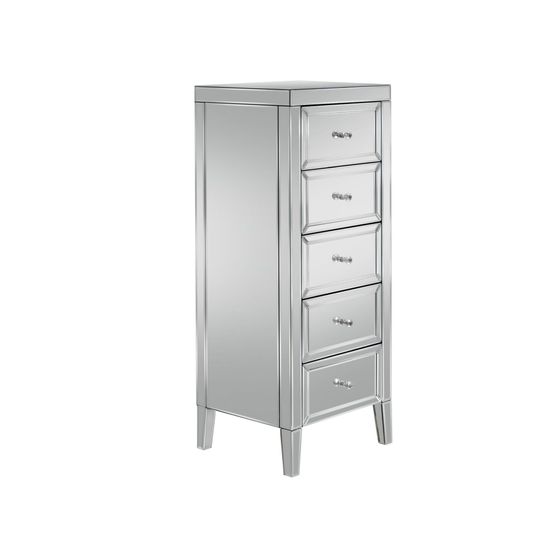 Valencia Mirrored 5 Drawer Narrow Chest