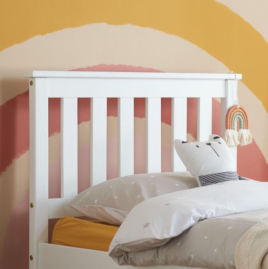 Denver White Slatted Bed - Sizes Available