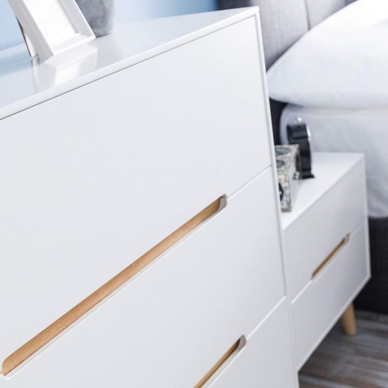 Alicia White 2 Drawer Bedside Cabinet