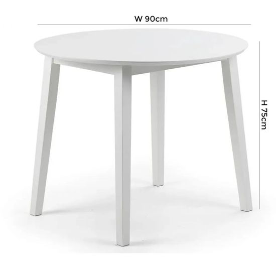 Coast White 2-4 Seater Round Drop Leaf Dining Table