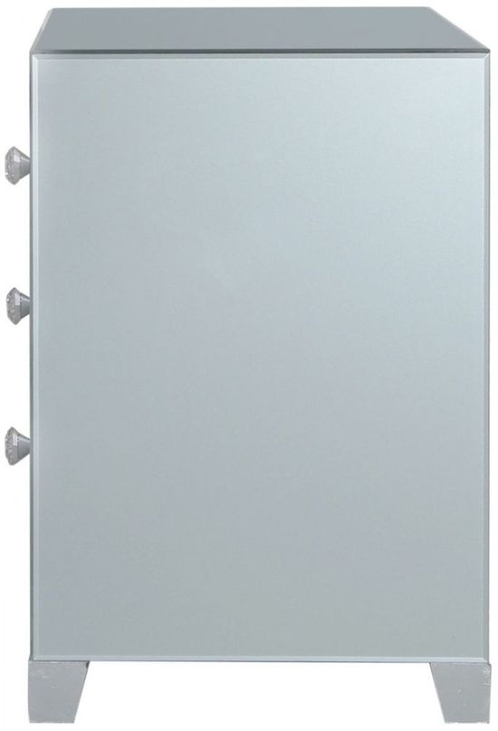 Manhattan Grey Mirrored 3 Drawer Bedside Cabinet