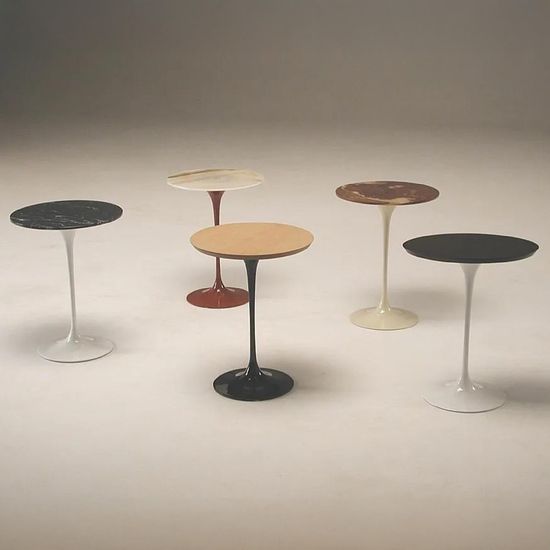 Flute Marble Occasional Table with Metal Base - Variation Available