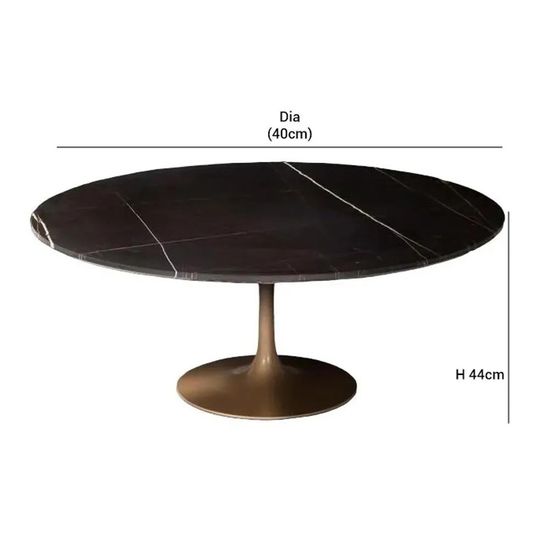 Flute Marble Occasional Table with Metal Base - Variation Available