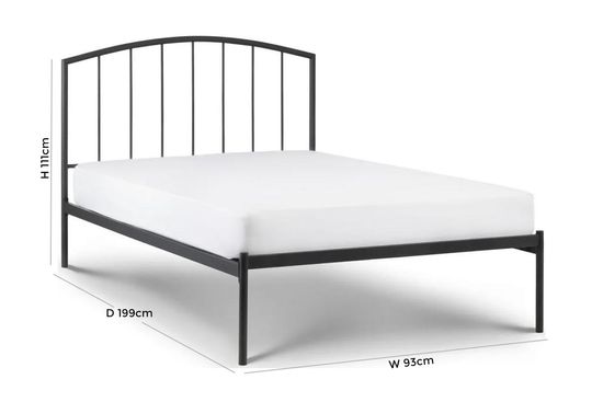 Onyx Grey Metal Frame Bed - Sizes Available