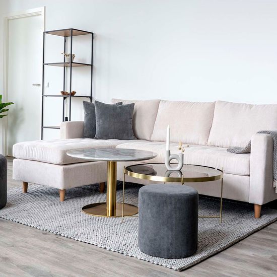 Venezia Brass Glass and Metal Round Large Coffee Table