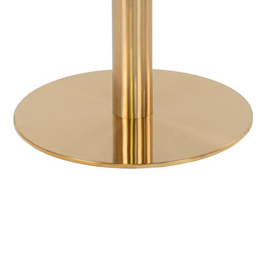 Bolzano White Marble Effect Round Bar Table with Gold Base