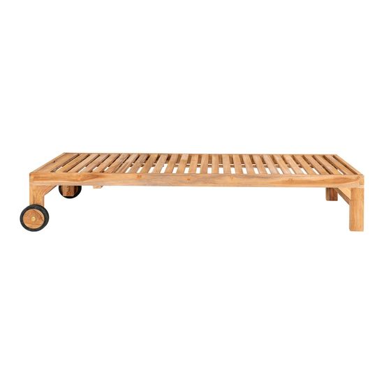 Andorra Natural Teak Wood Garden Sunlounger