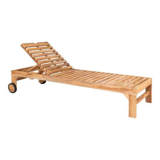 Andorra Natural Teak Wood Garden Sunlounger