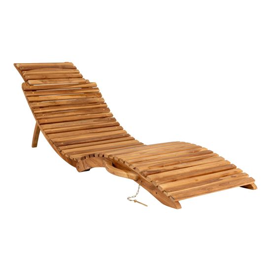 Arrieta Natural Teak Wood Garden Sunlounger
