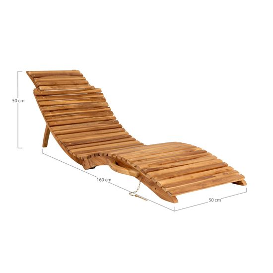 Arrieta Natural Teak Wood Garden Sunlounger