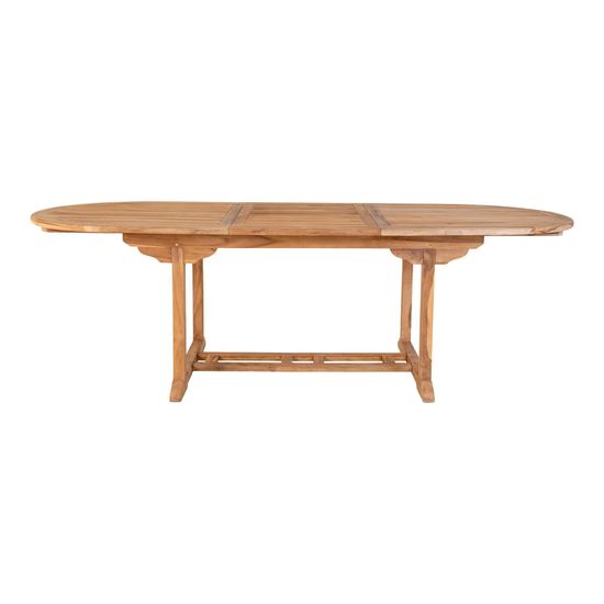 Salamanca Teak Wood 6-10 Seater Oval Extending Garden Dining Table - 180cm-240cm