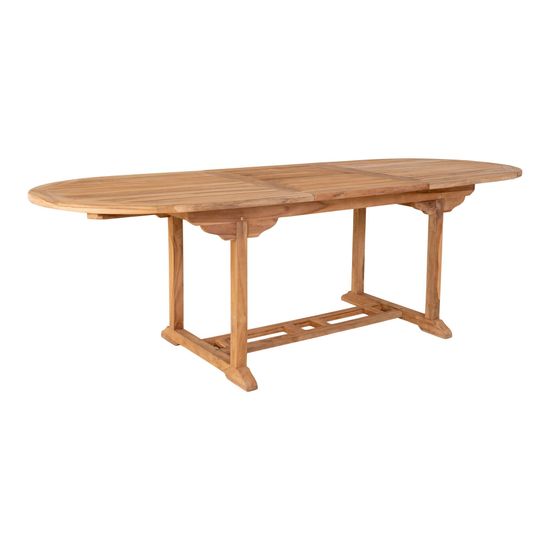 Salamanca Teak Wood 6-10 Seater Oval Extending Garden Dining Table - 180cm-240cm