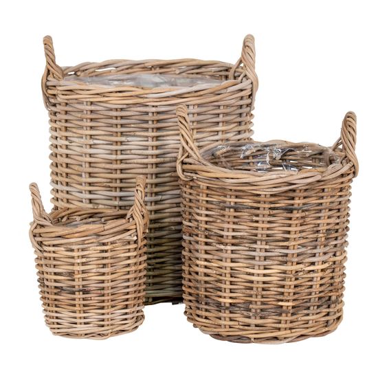 Sema Natural Kubu Rattan Basket - Set of 3