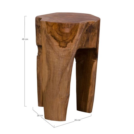 2 x Rose Natural Teak Wood Stool