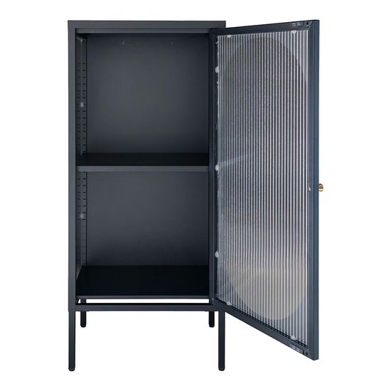 Adelaide Black Metal 1 Door Narrow Cabinet